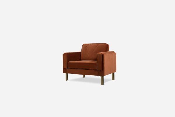 Albany Velvet Armchair (Rust)