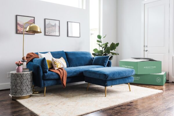 Park Sofa (Blue Velvet)