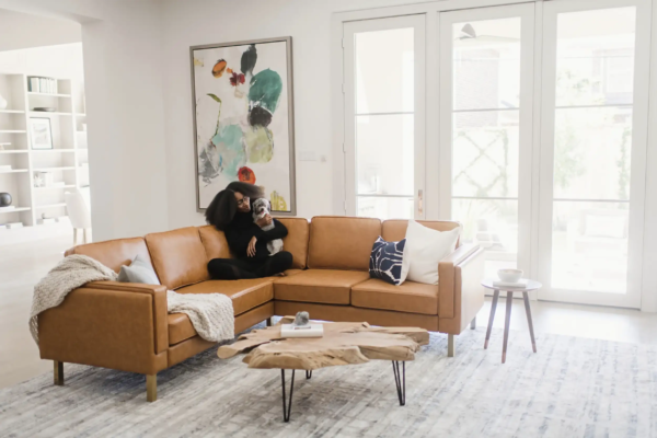 Albany Corner Sectional (Distressed Vegan Leather)