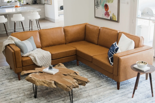 Albany Corner Sectional (Distressed Vegan Leather)