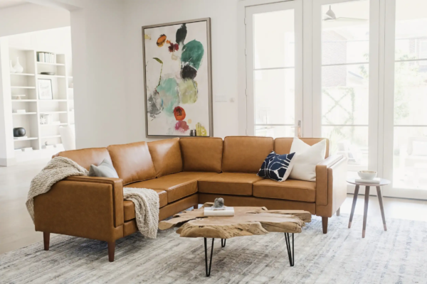 Albany Corner Sectional (Distressed Vegan Leather)