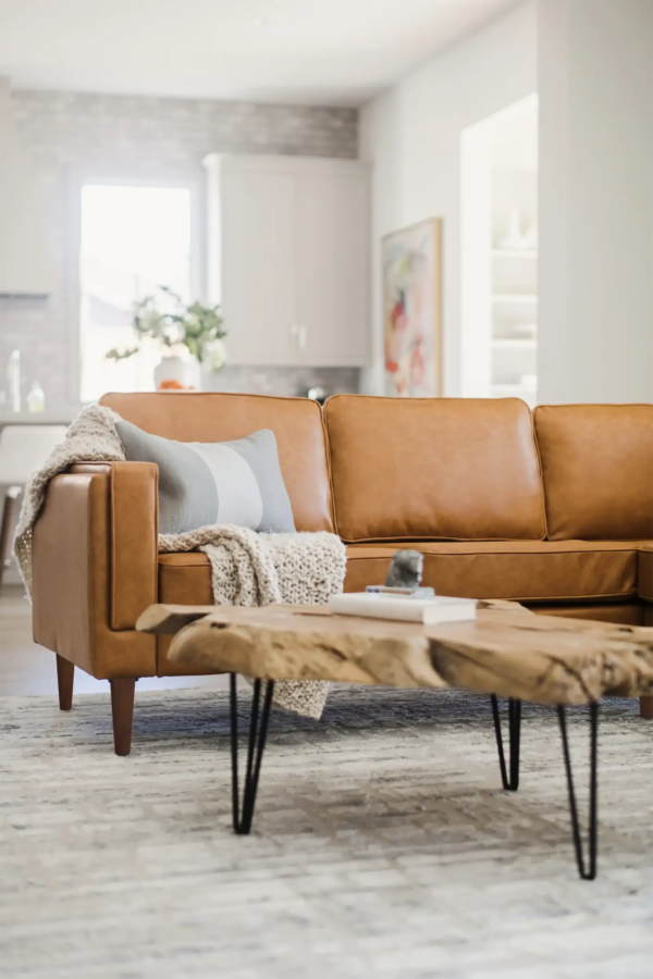 Albany Corner Sectional (Distressed Vegan Leather)