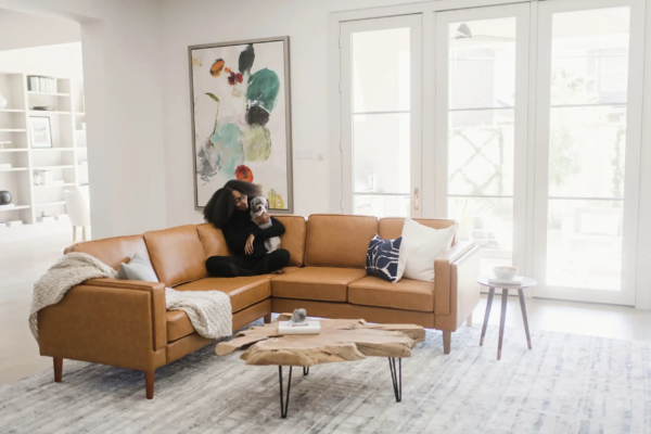 Albany Corner Sectional (Distressed Vegan Leather)