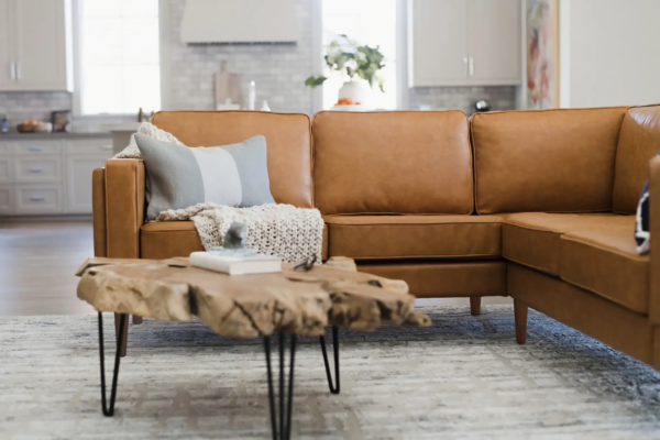 Albany Corner Sectional (Distressed Vegan Leather)