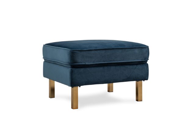 Albany Velvet Ottoman (Blue)