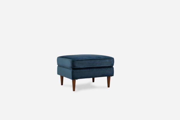 Albany Velvet Ottoman (Blue)