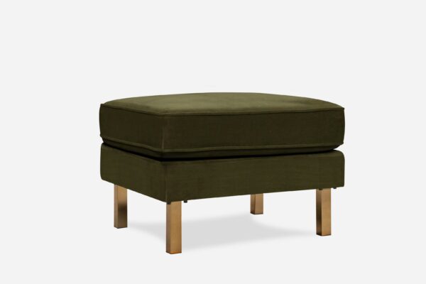 Albany Velvet Ottoman (Olive)