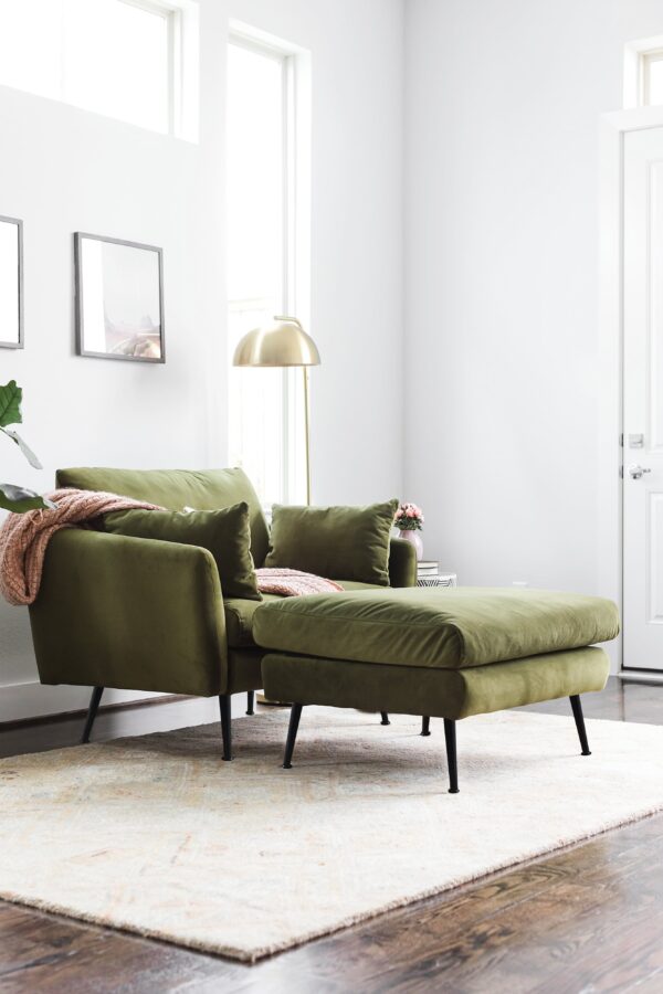 Park Ottoman (Olive Velvet)