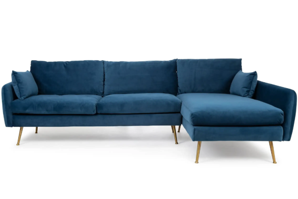 Park Sectional Sofa (Blue Velvet)