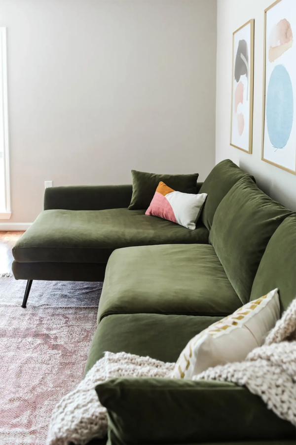 Park Sectional Sofa (Olive Velvet)