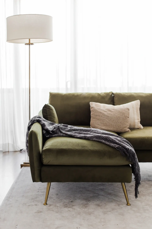 Park Sectional Sofa (Olive Velvet)