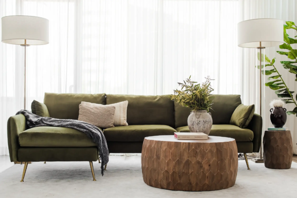 Park Sectional Sofa (Olive Velvet)