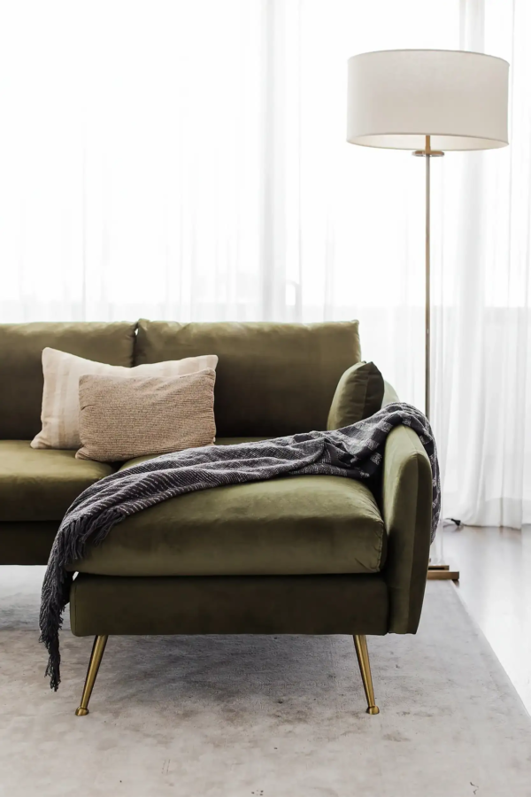 Park Sectional Sofa (Olive Velvet)