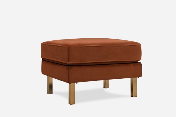 Albany Velvet Ottoman (Rust)